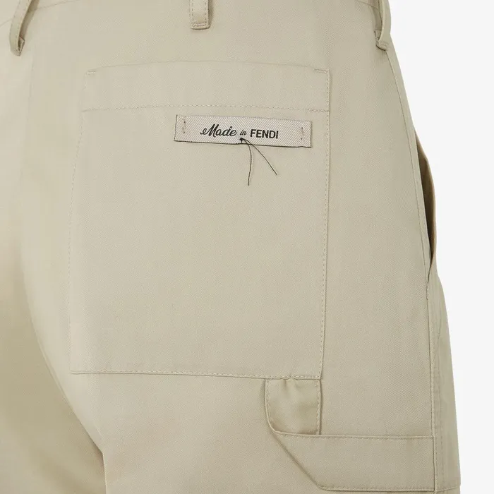 Fendi Pants and Shorts Pants Beige Coated Fabric Pants 8211 Men
