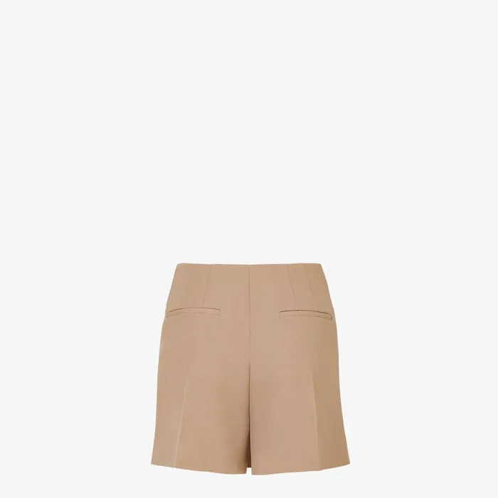Fendi Pants and Shorts Shorts Beige Grain De Poudre Wool Shorts 8211 Women