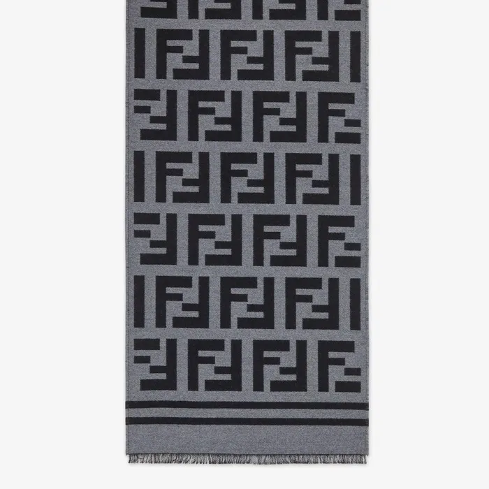 Fendi Scarves Scarf Black Wool Scarf 8211 Men