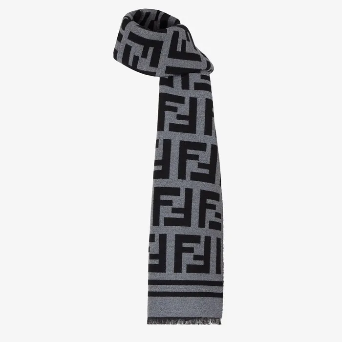 Fendi Scarves Scarf Black Wool Scarf 8211 Men