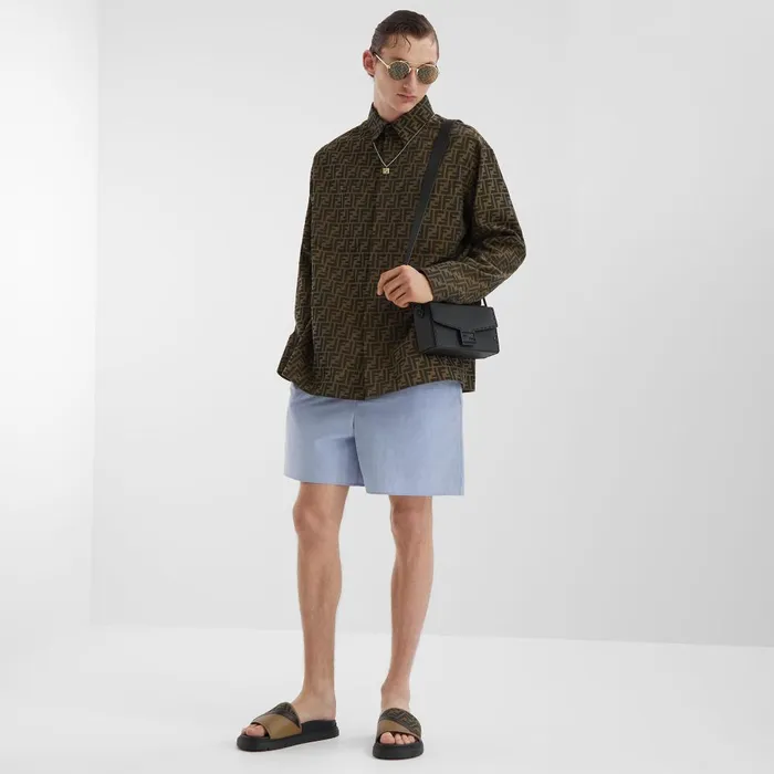Fendi Shirts Blouson FF Jacquard Fabric Jacket 8211 Men