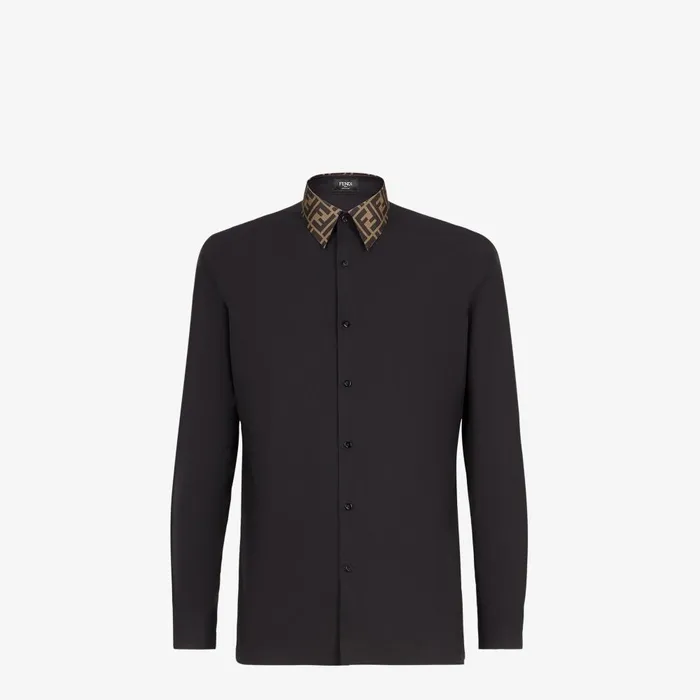 Fendi Shirts Shirt Black Cotton Shirt 8211 Men