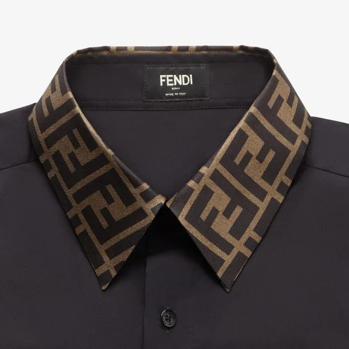 Fendi Shirts Shirt Black Cotton Shirt 8211 Men