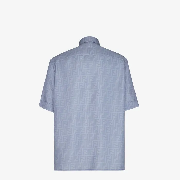 Fendi Shirts Shirt Light Blue Silk Shirt 8211 Men