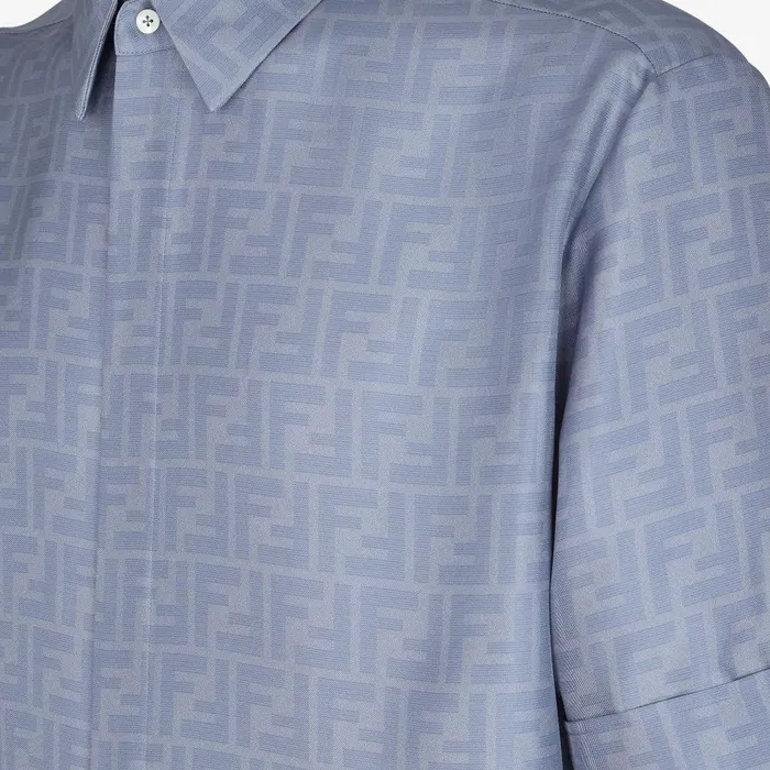Fendi Shirts Shirt Light Blue Silk Shirt 8211 Men