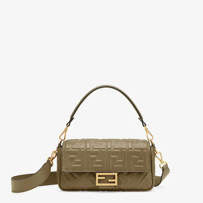 Fendi Shoulder and Crossbody Bags Baguette Green Nappa Leather Bag 8211 Women Fendi Shoulder and Crossbody Bags Baguette Green Nappa Leather Bag 8211 Women