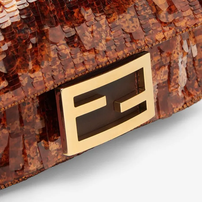 Fendi Shoulder and Crossbody Bags Baguette Mini Bag Embroidered With Brown Sequins 8211 Women