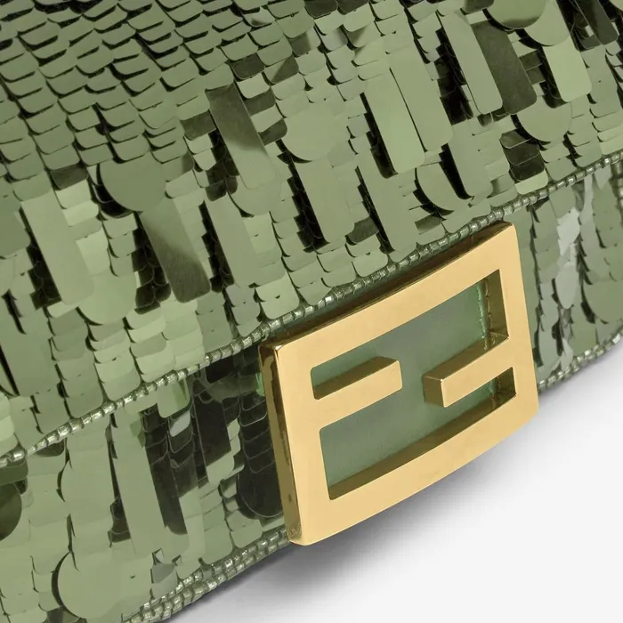 Fendi Shoulder and Crossbody Bags Baguette Mini Bag Embroidered With Green Sequins 8211 Women