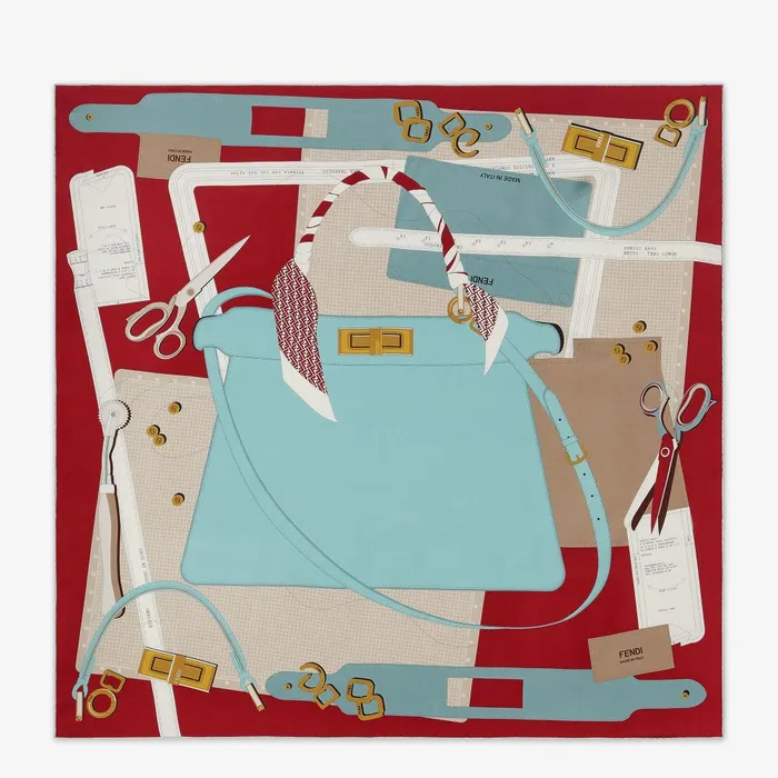 Fendi Silk Scarves Fendi Foulard Light Blue Silk Foulard 8211 Women
