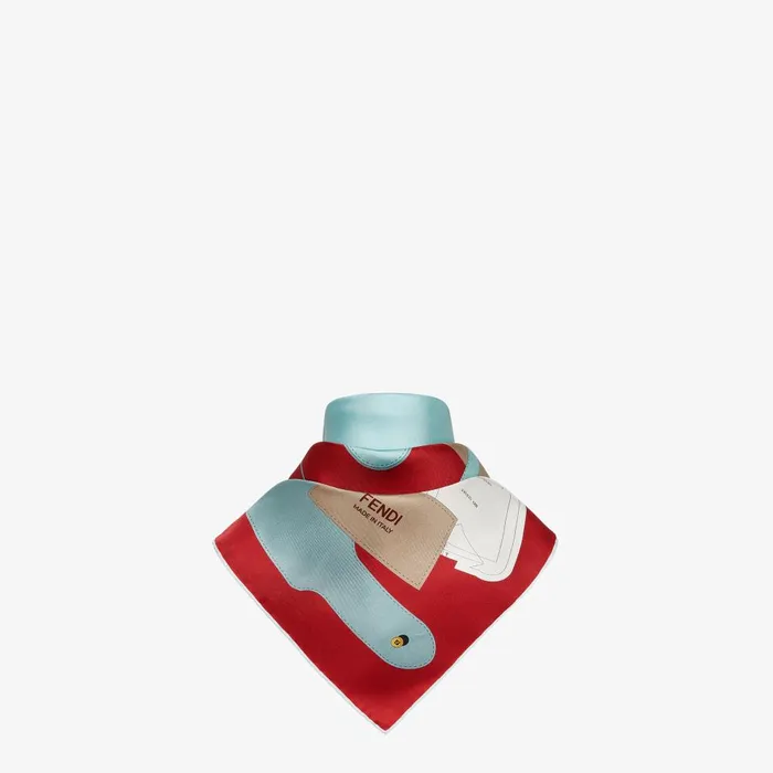Fendi Silk Scarves Fendi Foulard Light Blue Silk Foulard 8211 Women