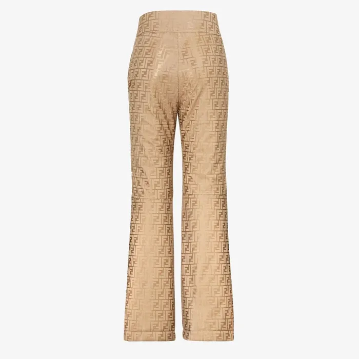 Fendi Skiwear Ski Pants Beige FF Nylon Pants 8211 Women