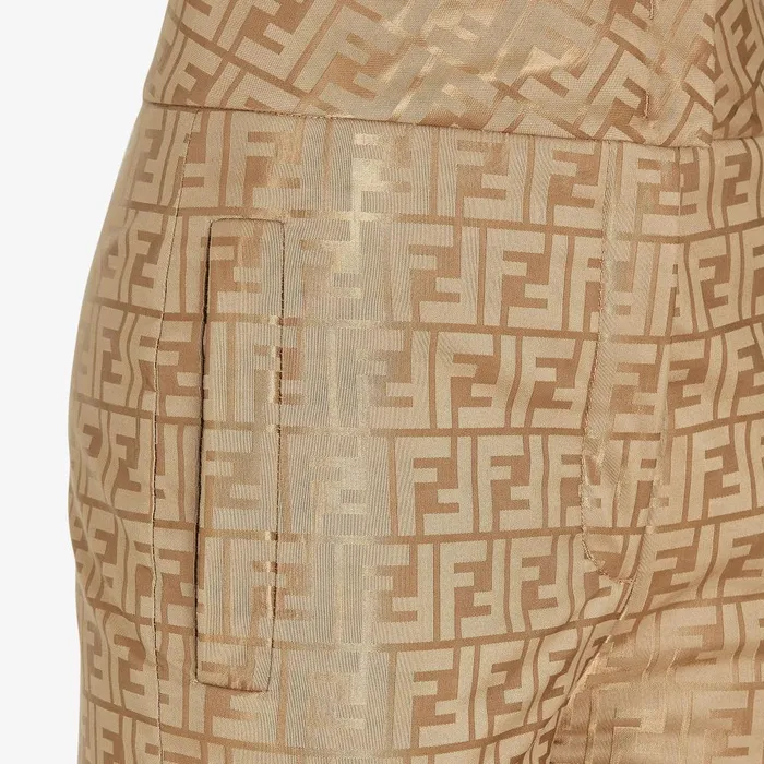 Fendi Skiwear Ski Pants Beige FF Nylon Pants 8211 Women