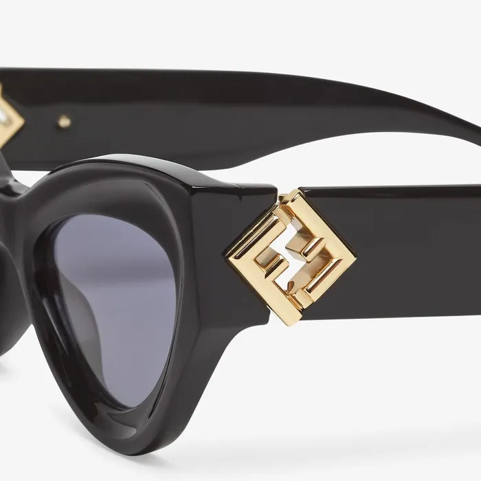 Fendi Sunglasses FF Diamonds Black Acetate Sunglasses 8211 Women
