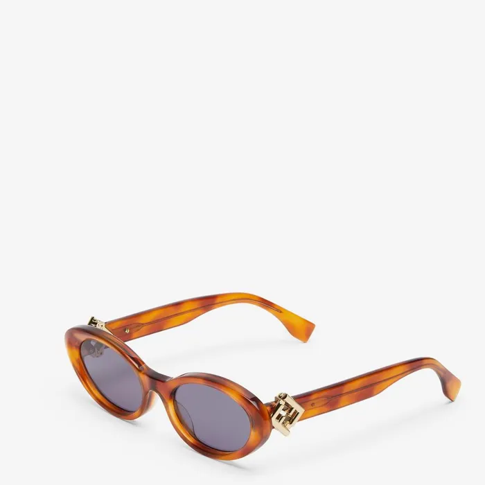 Fendi Sunglasses FF Diamonds Light Havana Acetate Sunglasses 8211 Women