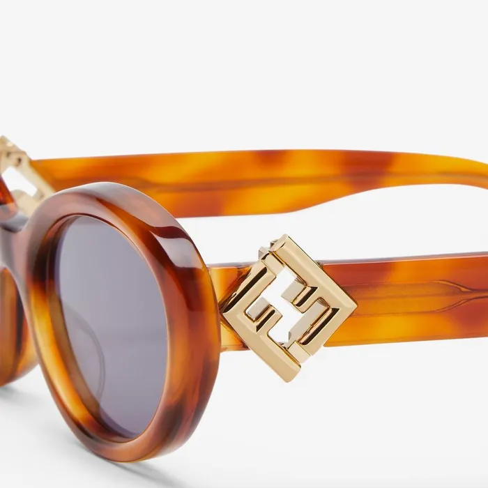 Fendi Sunglasses FF Diamonds Light Havana Acetate Sunglasses 8211 Women