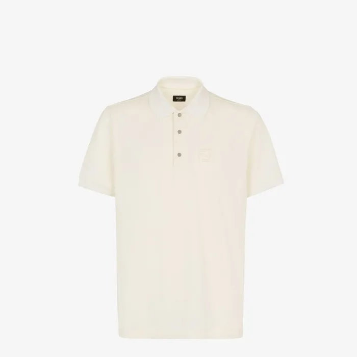 Fendi Tshirts and Polos Polo Shirt White Cotton Polo Shirt 8211 Men