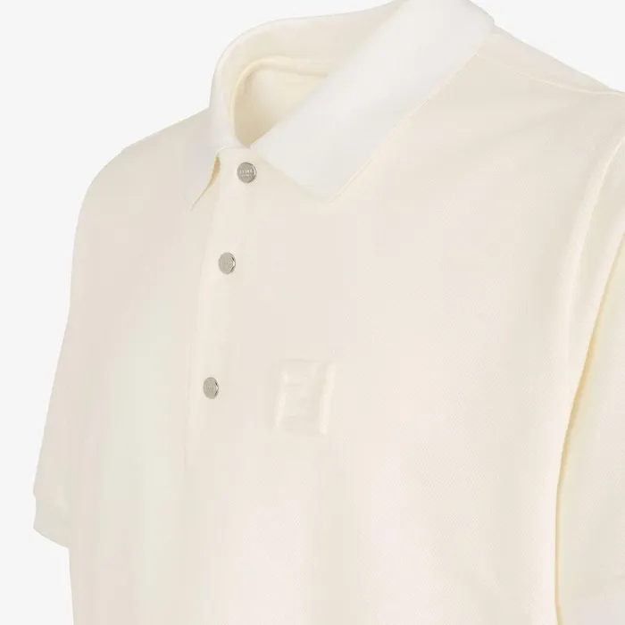 Fendi Tshirts and Polos Polo Shirt White Cotton Polo Shirt 8211 Men