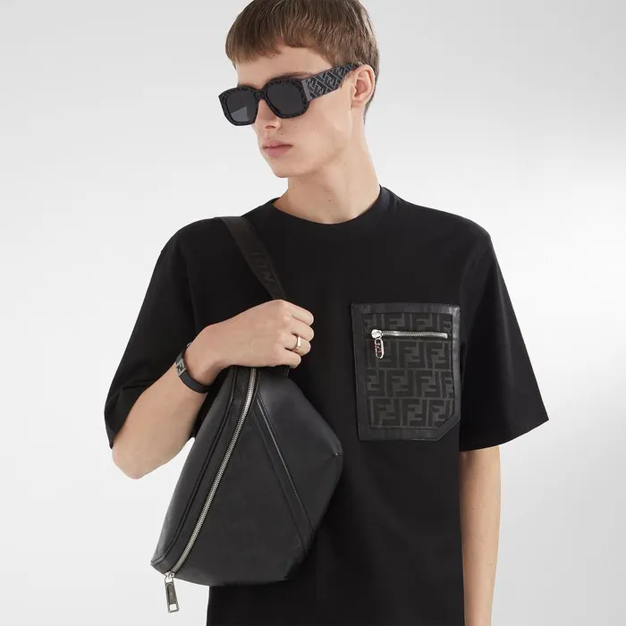 Fendi Tshirts and Polos TShirt Black Jersey Tshirt 8211 Men