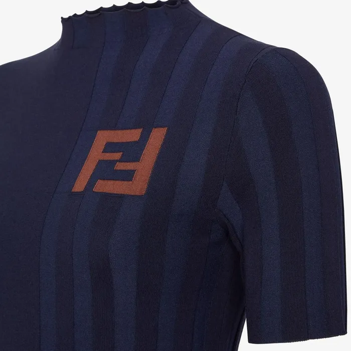 Fendi Tshirts and Sweatshirts Sweater Naby Blue Cotton Jumper 8211 Women
