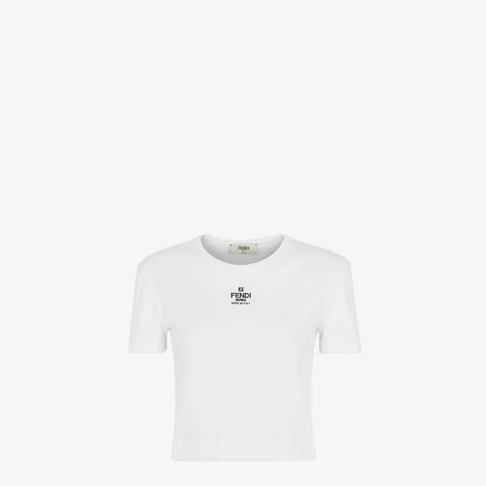 Fendi Tshirts and Sweatshirts Top White Cotton Jumper 8211 Women