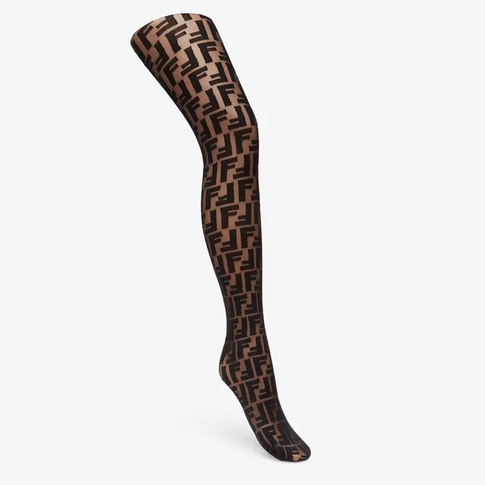 Fendi Tights and Socks Pantyhose Black Nylon Stockings 8211 Women