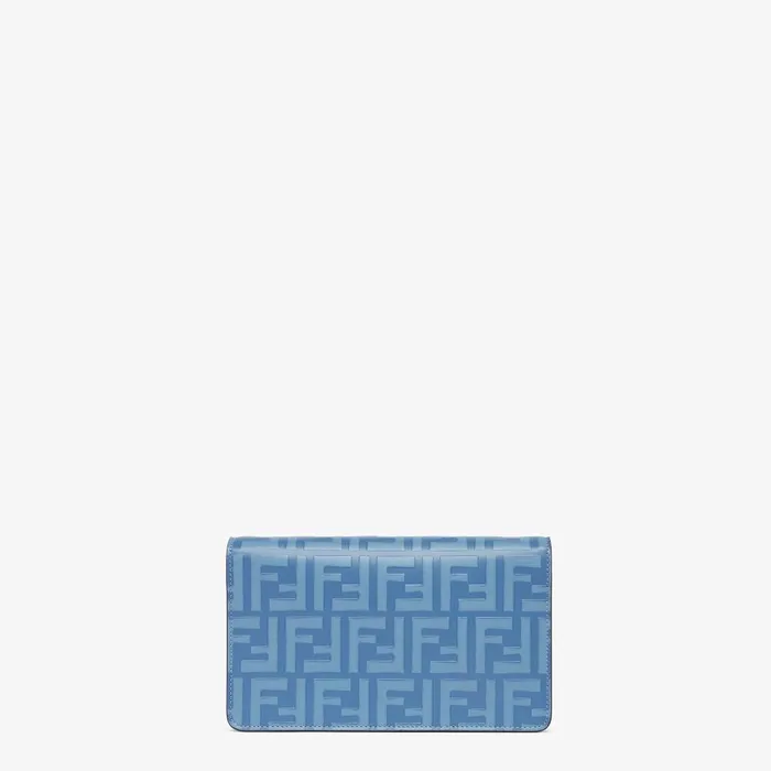 Fendi Wallets On Chain FF Diamonds Wallet On Chain Light Blue Leather Wallet 8211 Women