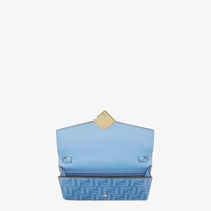 Fendi Wallets On Chain FF Diamonds Wallet On Chain Light Blue Leather Wallet 8211 Women