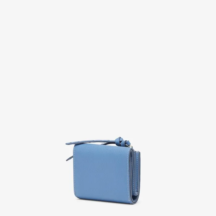 Fendi Wallets Peekaboo Micro Trifold Light Blue Selleria Wallet 8211 Women