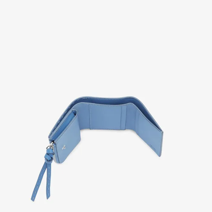 Fendi Wallets Peekaboo Micro Trifold Light Blue Selleria Wallet 8211 Women