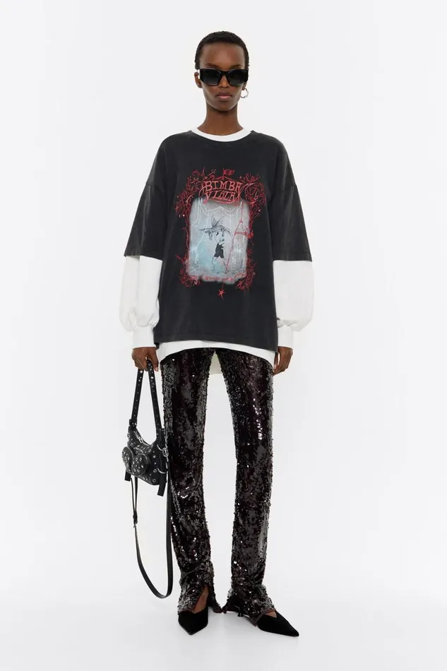 Fitted Burgundy Sequin Trousers Dark Burgundy Women Bimba Y Lola Trousers Fitted Burgundy Sequin Trousers Dark Burgundy Women Bimba Y Lola Trousers