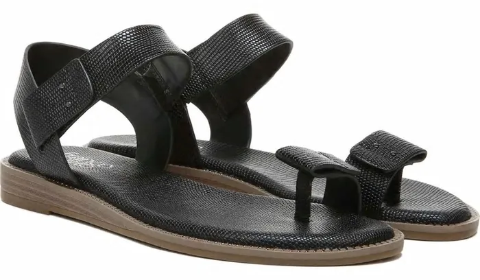 Flat Sandals Women Franco Sarto Franco Geranio Sandal Black Snake Print Faux Leather