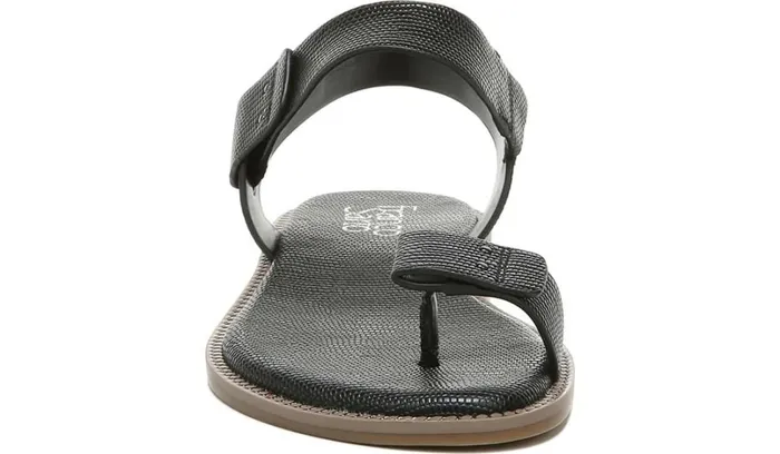 Flat Sandals Women Franco Sarto Franco Geranio Sandal Black Snake Print Faux Leather