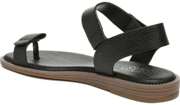 Flat Sandals Women Franco Sarto Franco Geranio Sandal Black Snake Print Faux Leather