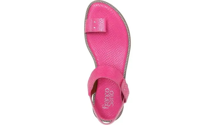 Flat Sandals Women Franco Sarto Franco Geranio Sandal Fushcia Snake Faux Leather
