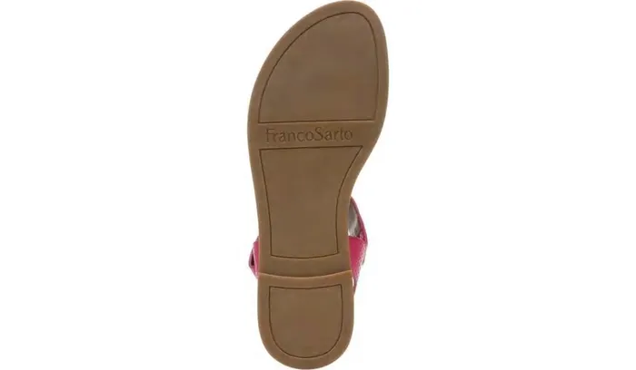 Flat Sandals Women Franco Sarto Franco Geranio Sandal Fushcia Snake Faux Leather