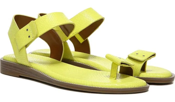 Flat Sandals Women Franco Sarto Franco Geranio Sandal Limeade Snake Faux Leather