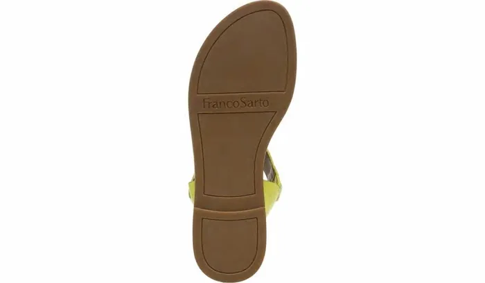 Flat Sandals Women Franco Sarto Franco Geranio Sandal Limeade Snake Faux Leather