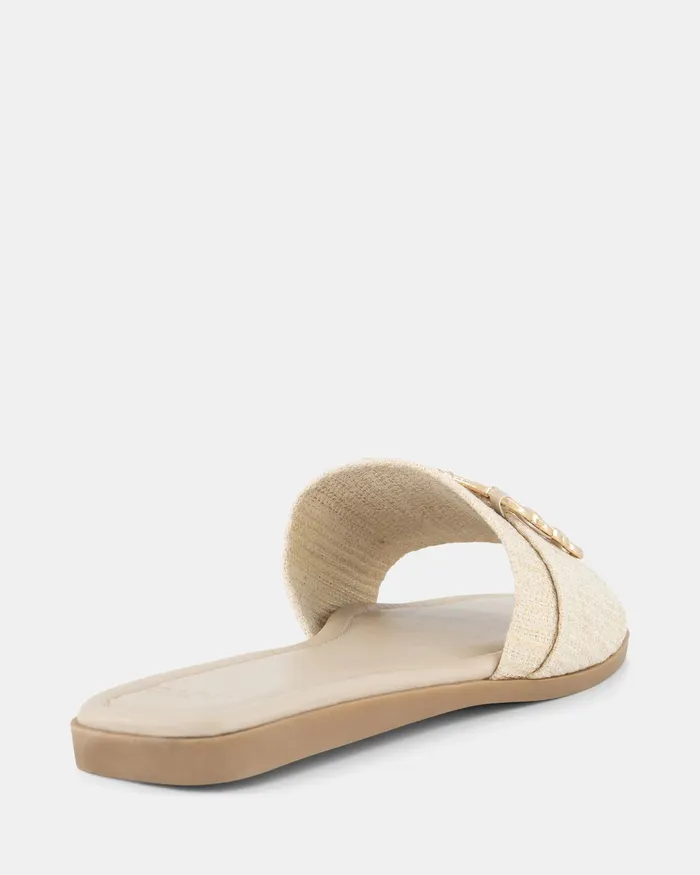 Flat Sandals Women NOVO Shoes SEANY METALLIC LINEN