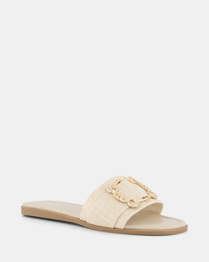 Flat Sandals Women NOVO Shoes SEANY METALLIC LINEN