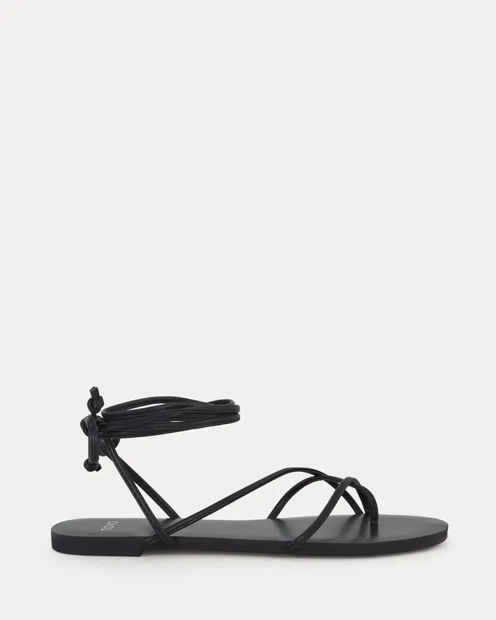 Flat Sandals Women NOVO Shoes TRIESTE BLACK Sandals