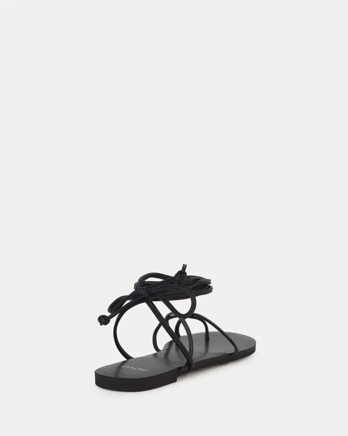 Flat Sandals Women NOVO Shoes TRIESTE BLACK Sandals