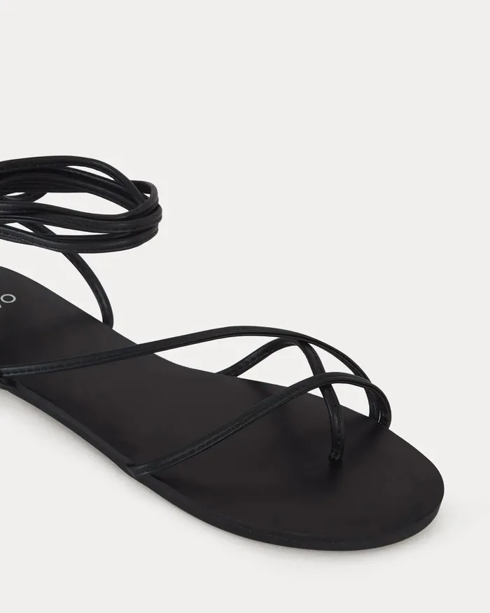 Flat Sandals Women NOVO Shoes TRIESTE BLACK Sandals