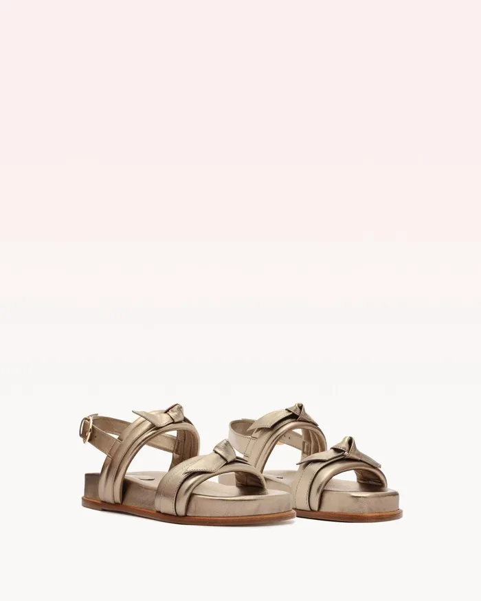 Flats Women Alexandre Birman Alexandre Birman Soft Clarita Sport Sandal 8211 Gold Flat Sandals 8211 Luxury Comfortable Sandals Luna
