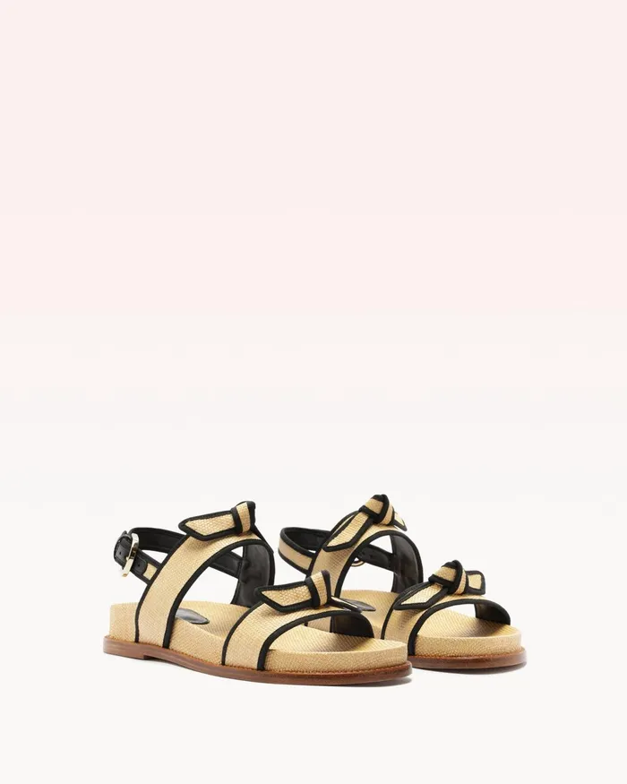 Flats Women Alexandre Birman Grosgrain Raffia Sport Sandal Natural
