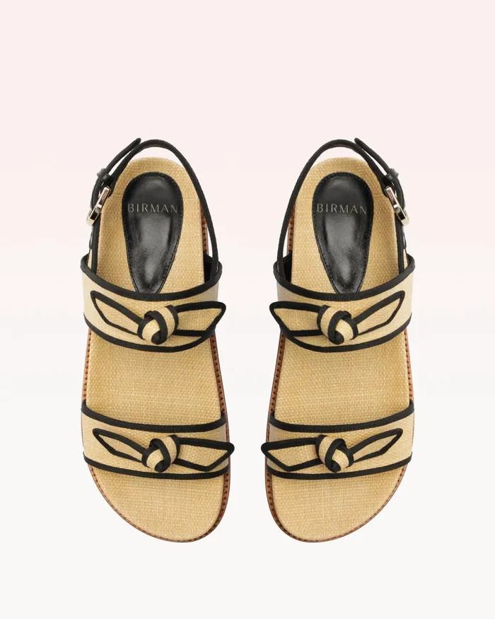 Flats Women Alexandre Birman Grosgrain Raffia Sport Sandal Natural