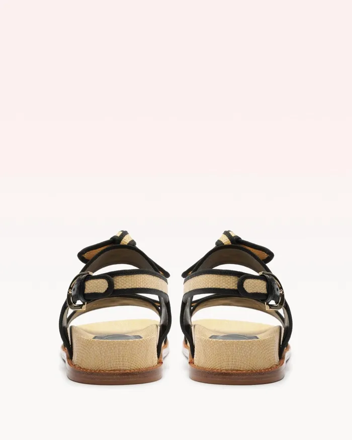 Flats Women Alexandre Birman Grosgrain Raffia Sport Sandal Natural