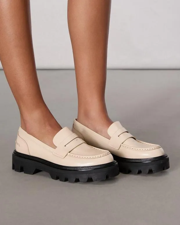 Flats Women Rag and Bone Quinn Leather Loafer Greige