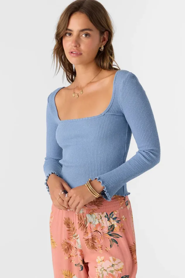 FLOKI SLUB RIB KNIT LONG SLEEVE TOP Infinity Women O039NEILL Collections