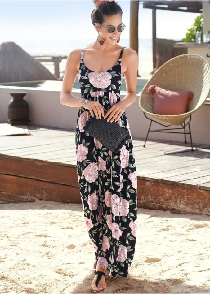 FLORAL PRINTED MAXI DRESS Navy Multi Women VENUS Sundresses