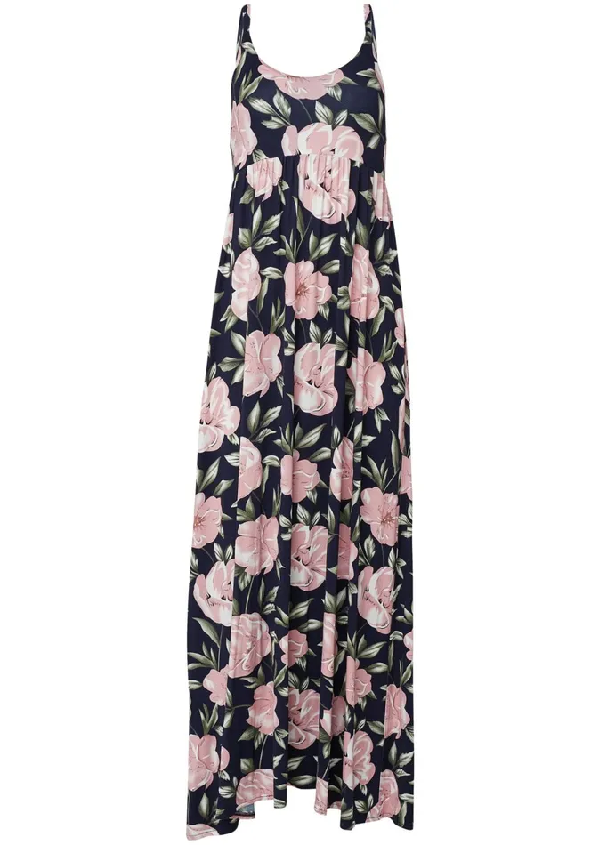FLORAL PRINTED MAXI DRESS Navy Multi Women VENUS Sundresses